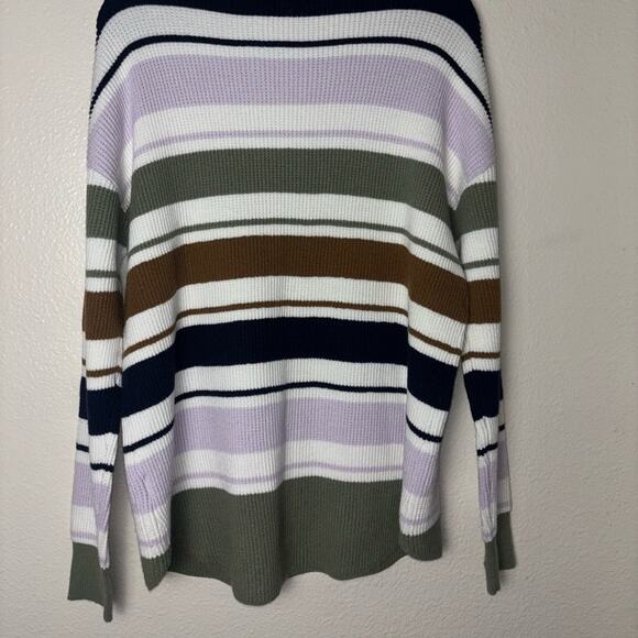 NEW Carve Designs Rockvale Sweater Cowl Neck Striped Thumb Holes Women's Size L - Picture 11 of 16
